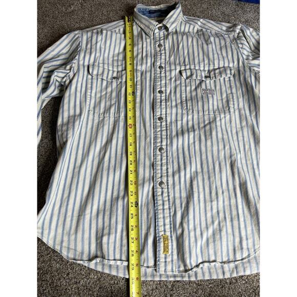 Vintage TOMMY HILFIGER Shirt Mens Railroad Service Issued Metal Snap Size Medium - Picture 6 of 7